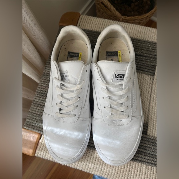 Vans Women’s White Leather Lace Up 9 - Picture 5 of 7